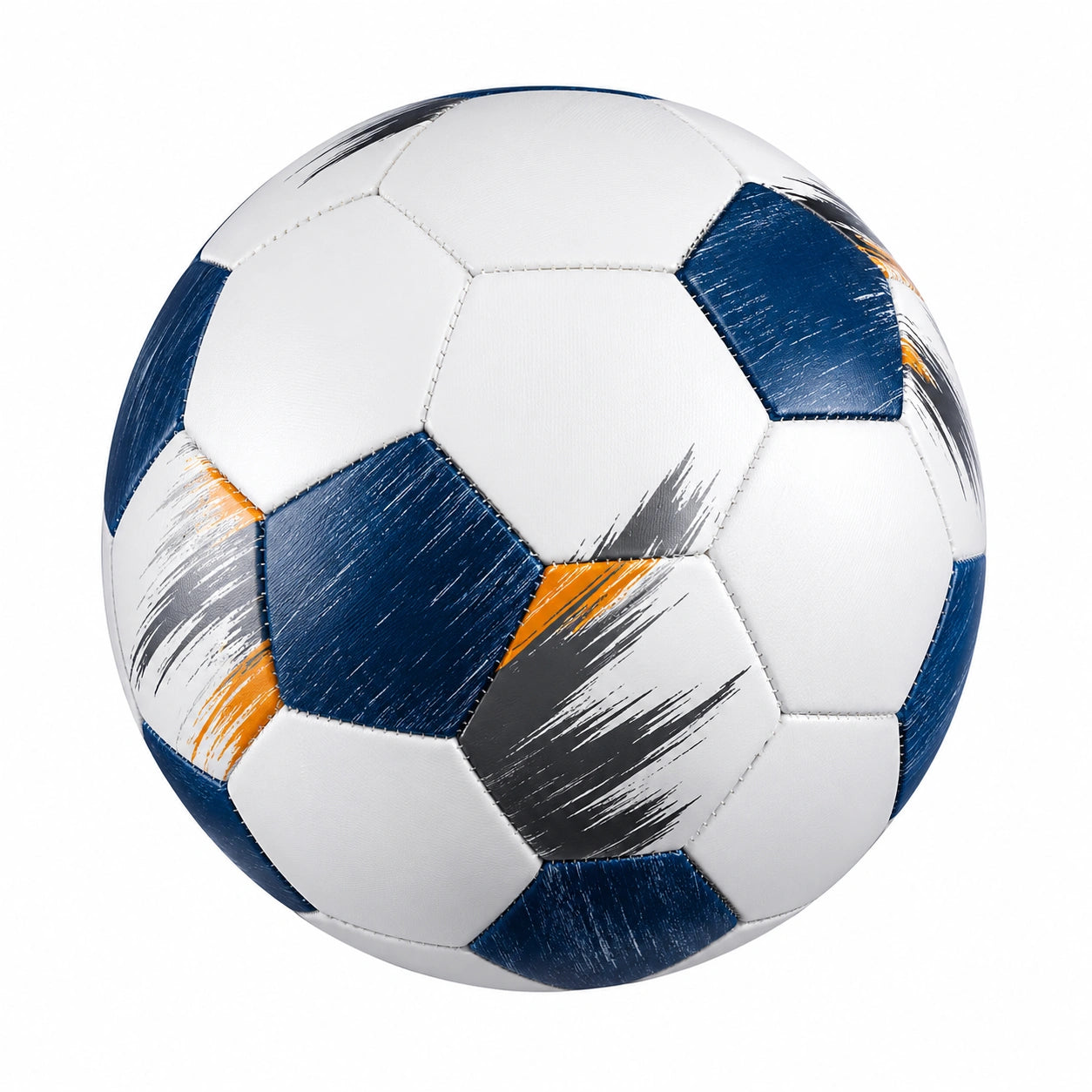 Pallone da Calcio Bianco e Blu con Motivo Multicolore