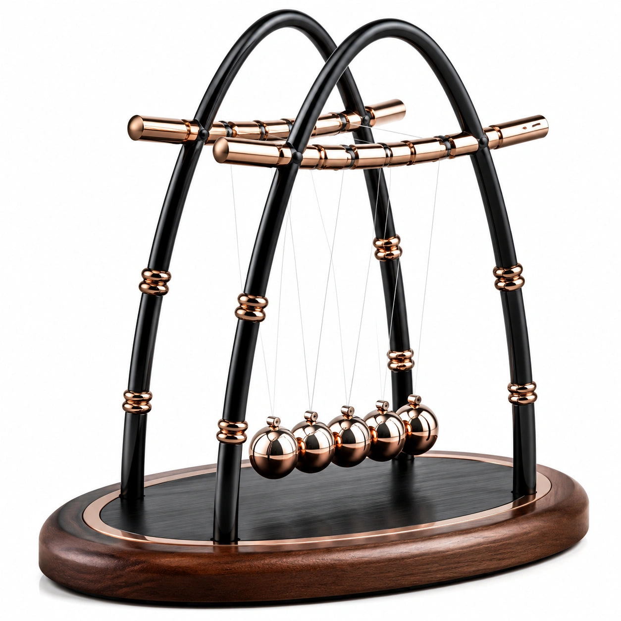 Pendolo di Newton Decorativo Moderno Arch Nero/Rame