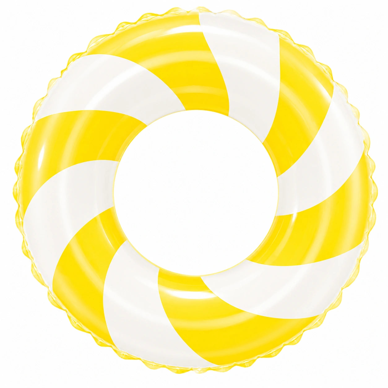 Ciambella Gonfiabile per Nuoto Giallo e Bianco 120 cm